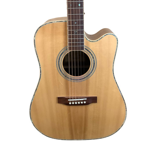 Vist Large View of Product Image Which is Used Zager ZAD900CE Solid Top Acoustic Guitar Natural