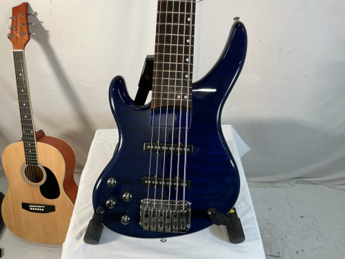 Used Douglas 6 STRING BASS LH Modern Metal Bass Guitar Blue 6-String 40012-S000302677