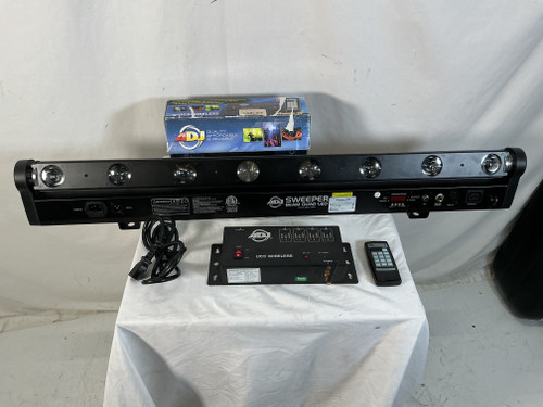 Used ADJ SWEEPER BREAM QUAD LED LIGHT + CNTRL Moving Light 40012-S000302682