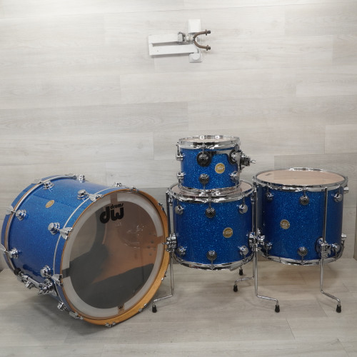 Used DW 4pc Collectors Series Drum Shell Kit Blue Glitter 40015-S000327643