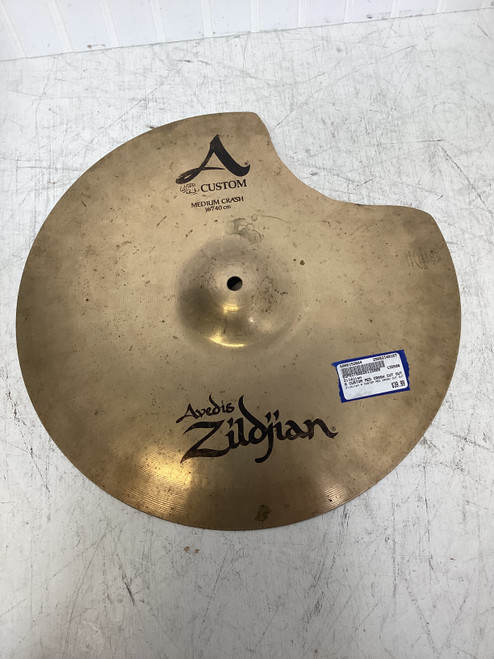 Used Zildjian A CUSTOM MED CRASH CUT OUT Crash Cymbal 16" 40107-S000152684