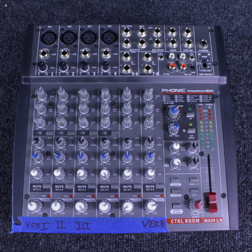 Vist Large View of Product Image Which is Used Phonic POWERPOD 820 POWERED MIXER Powered Mixer 40123-S000130432