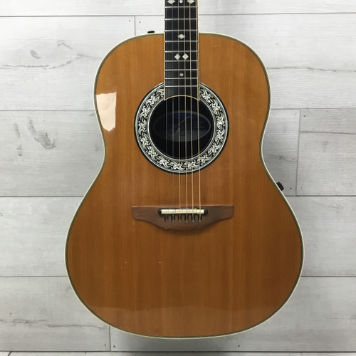 Vist Large View of Product Image Which is Used Ovation Balladeer 1717 Legend USA Vintage Solid Top Acoustic Guitar Natural