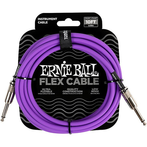 Vist Large View of Product Image Which is New ERNIE BALL FLEX CABLE 10FT PURPLE