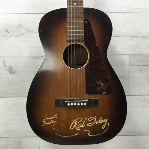 Used Harmony H1076 Red Foley Modified Saddle Vintage Laminate Top Acoustic Guitar Sunburst 40051-S000115243