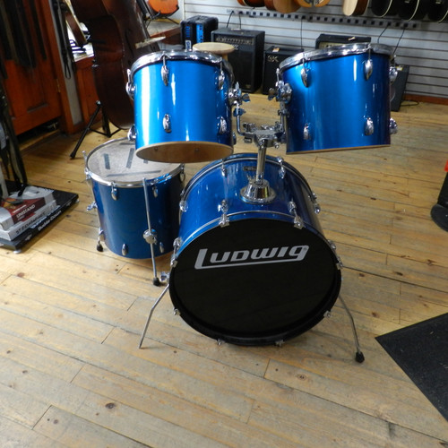 Used Ludwig ACCENT 4PC AS IS Drum Shell Kit Blue 40105-S000076147
