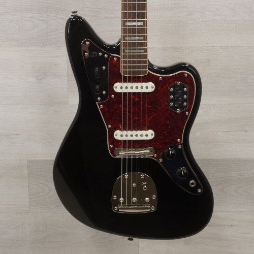 Used Squier Classic Vibe 70s Jaguar Offset Double Cutaway Electric Guitar Black 40015-S000328051