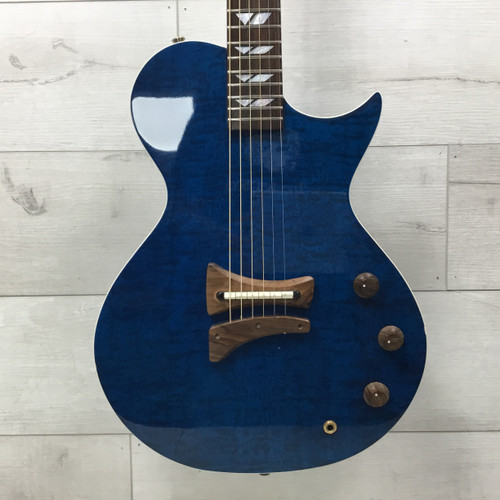 Used Fernandes LSA-65 Thinline Electric/Acoustic Solid Top Guitar Blue 40051-S000115290