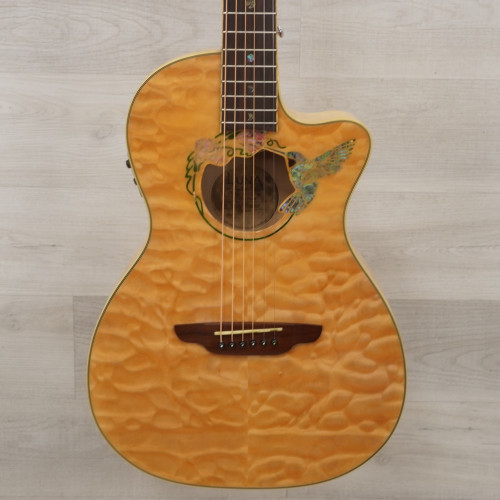 Used Luna Fauna Hummingbird Solid Top Acoustic Guitar Natural 40015-S000328119
