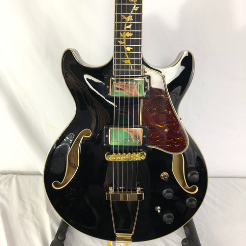 Used Ibanez AMH90-BK 5B-02 Semi-Hollow Electric Guitar Black 6-String 41128-S000106355