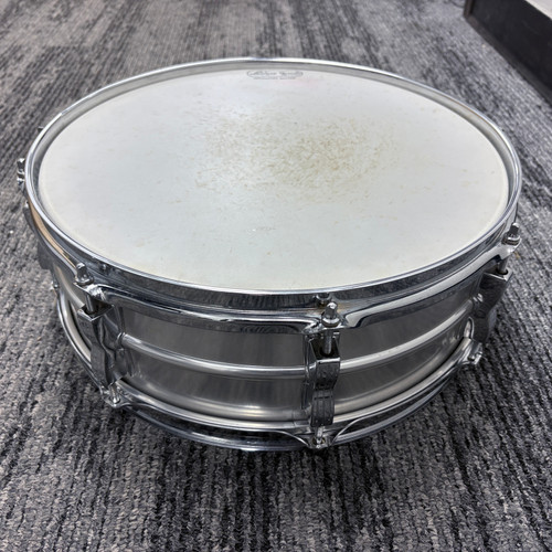 Vist Large View of Product Image Which is Used Ludwig KEYSTONE ACROLITE 14X5 SNARE Vintage Metal Snare Drum 14" 41124-S000204733