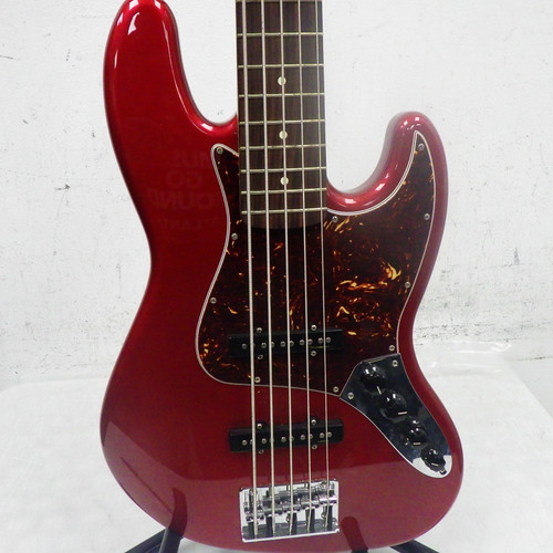 Used Fender Deluxe Active Red 5 String Jazz Bass 40042-S000259041