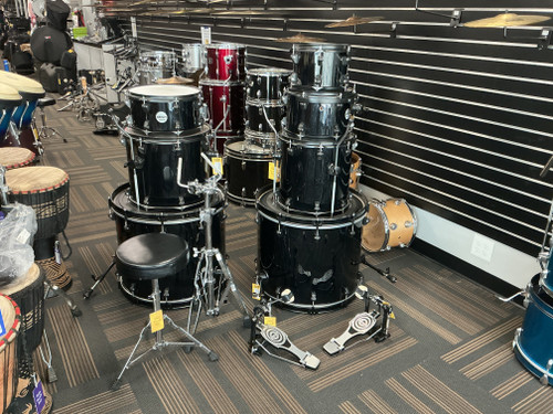Used Ddrum JOURNEYMAN 7PC 2 KICK DRUM HARDWARE Drum Shells and Hardware Black 40012-S000303510