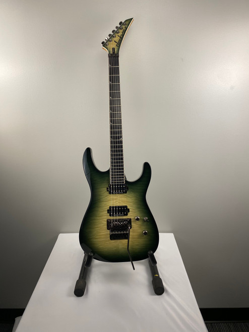 Vist Large View of Product Image Which is Used JACKSON ALIEN BURST SL2Q MAH GUITAR Vintage Offset Dbl Cutaway Guitar Green 6-String