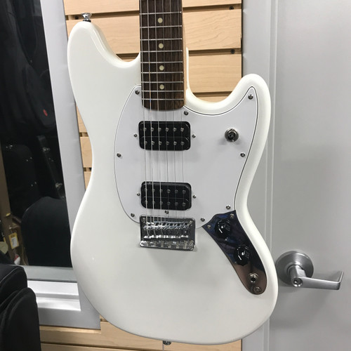 Used Squier BULLETT MUSTANG HH Offset Double Cutaway Electric Guitar White 6-String 41125-S000039443