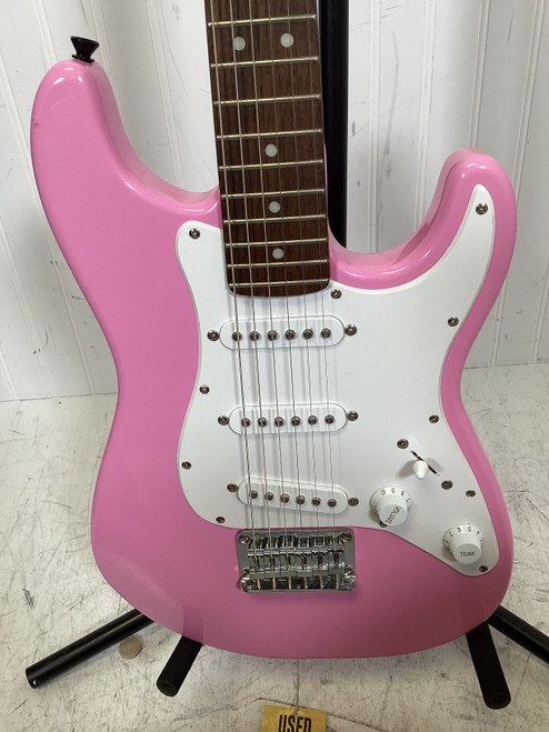 Used Squier STRAT MINI S Type Electric Guitar Pink 6-String 40107-S000153109