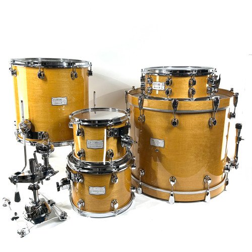 Used Mapex Saturn Series 5 Piece Drum Shell Kit Amber with Tom Mount