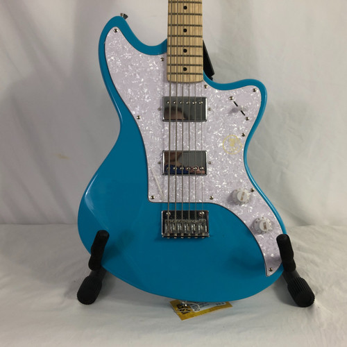 Vist Large View of Product Image Which is Used GEAR4MUSIC SEATTLE BARITONE Offset Double Cutaway Electric Guitar Blue Other 41128-S000106692