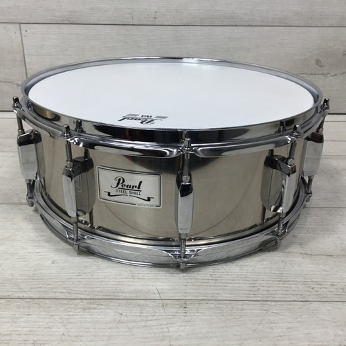 Vist Large View of Product Image Which is Used Pearl 5.5x14 Steel Shell Snare Drum 40051-S000115460