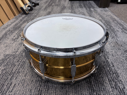 Vist Large View of Product Image Which is Used Ludwig EARLY 80S NO.552 BRONZE 14 IN SNARE Vintage Metal Snare Drum 14" 41124-S000205007