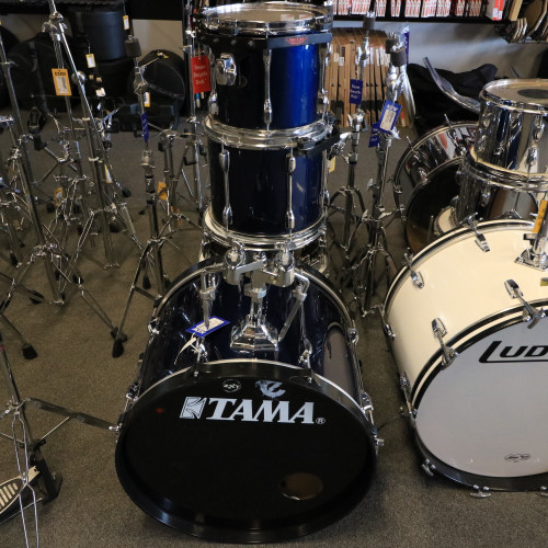 Vist Large View of Product Image Which is Used Tama ROSKSTAR 5 PC WITH SNARE Drum Shell Kit Blue 22" Kick Drum 41108-S000061999