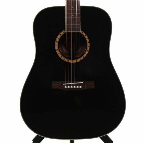 Used Washburn D100DLBK Laminate Top Acoustic Guitar Black