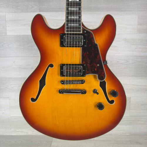 Vist Large View of Product Image Which is Used D'Angelico Premier DC XT Semi-hollowbody Electric Guitar - Cherry Sunburst 40112-S000178642