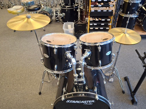Vist Large View of Product Image Which is Used FENDER STARCASTER 5 PC W/ALL Drum Kit Black 22" Kick Drum 41116-S000048776