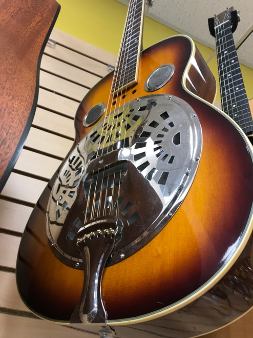 Vist Large View of Product Image Which is Used Regal RESONATOR Vintage Solid Top Acoustic Guitar Sunburst 41123-S000110215