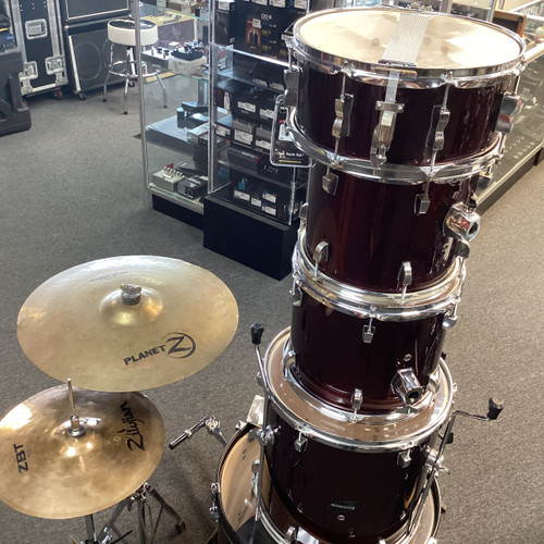 Used Ludwig ACCENT CS Drum Shells and Hardware Red 40111-S000188165