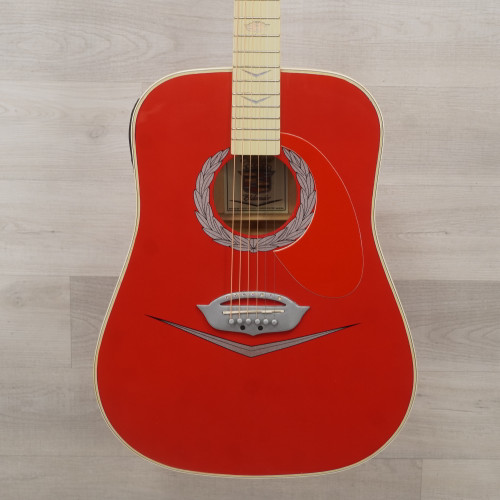 Vist Large View of Product Image Which is Used Esteban Eldorado Laminate Top Acoustic Guitar Red As Is 40015-S000328852