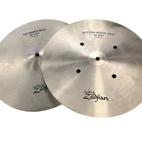 Used Zildjian 14 A QUICK BEAT HI HATS Hi Hat Cymbals 14" 40083-S000153064