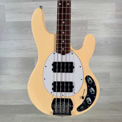 Vist Large View of Product Image Which is Used Sterling By Music Man StingRay RAY4HH Bass Guitar - Vintage Cream 40112-S000178728