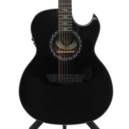 Used Dean EX12 CBK Solid Top Acoustic Guitar Black
