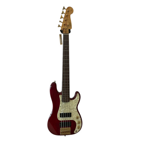 Vist Large View of Product Image Which is Used Squier PROTONE SERIES PRECISION BASS V MIK Vintage P Type Bass Guitar Red 5-String 40009-S000307224