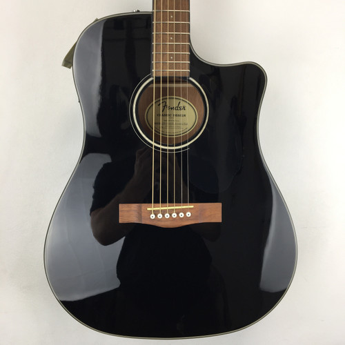 Used Fender CD-60SCE DREAD/BLK Laminate Top Acoustic Guitar Black 41124-S000205270