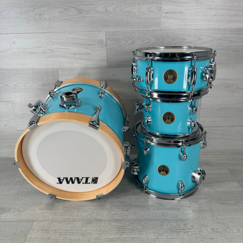 Vist Large View of Product Image Which is Used Tama Club-JAM Flyer LJK44S 4-piece Drum Kit - Aqua Blue 40112-S000178775
