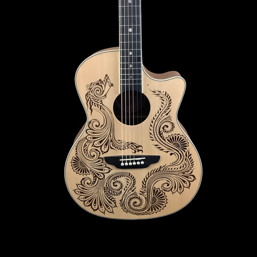 Vist Large View of Product Image Which is Used Luna HEN DRA SPR Acoustic Guitar Natural 40083-S000153152
