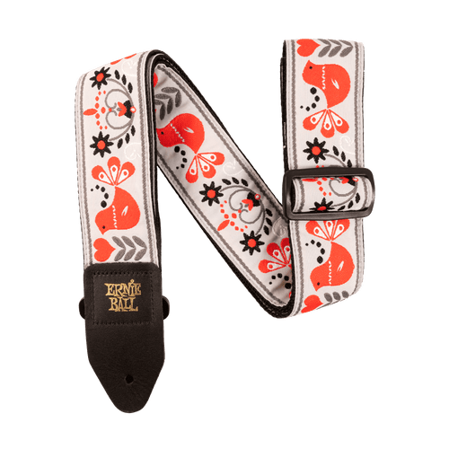 Vist Large View of Product Image Which is New Ernie Ball Classic Jacquard Guitar Strap/Bass Strap - Red Bird Winter