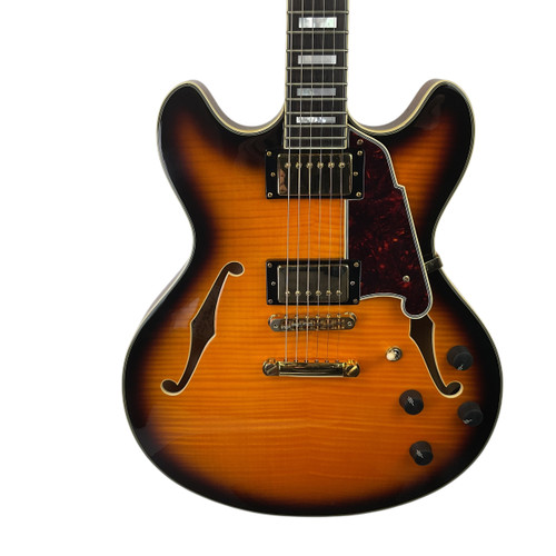 Vist Large View of Product Image Which is Used D'Angelico EX-DC Semi-Hollow Electric Guitar Sunburst 6-String 41120-S000034331