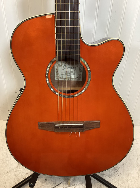 Vist Large View of Product Image Which is Used Ibanez AEG10NE-TNG-2Y-01 Laminate Top Acoustic Guitar Orange