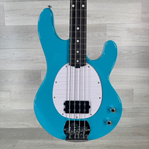 Vist Large View of Product Image Which is New Sterling By Music Man Intro Series Stingray Bass Guitar - Electric Blue 40112-ST-RAY2-ELB-A1