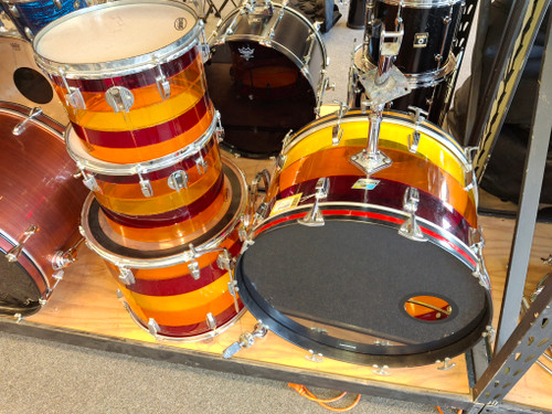 Vist Large View of Product Image Which is Used Ludwig VISTALITE TEQUILA SUNRISE 4 PIECE Vintage Drum Shell Kit Other 24" Kick Drum 41116-S000048909