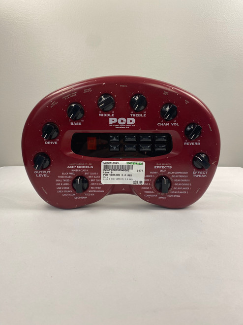 Vist Large View of Product Image Which is Used Line 6 POD VERSION 2.0 RED Vintage Multi-FX Pedal