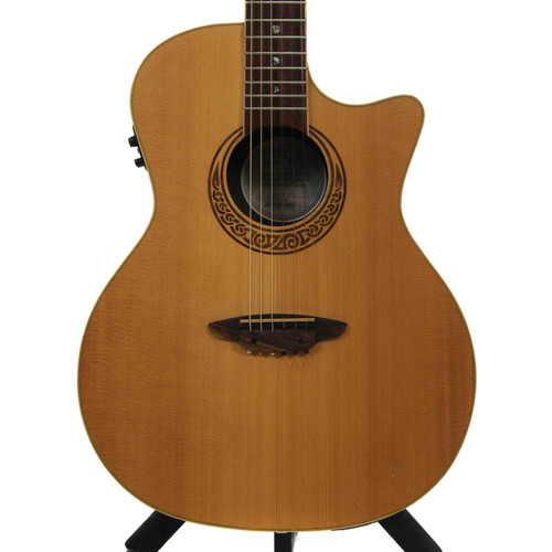 Vist Large View of Product Image Which is Used Luna MUSE SERIES SAFARI SPRUCE NYLON Laminate Top Acoustic Guitar Natural