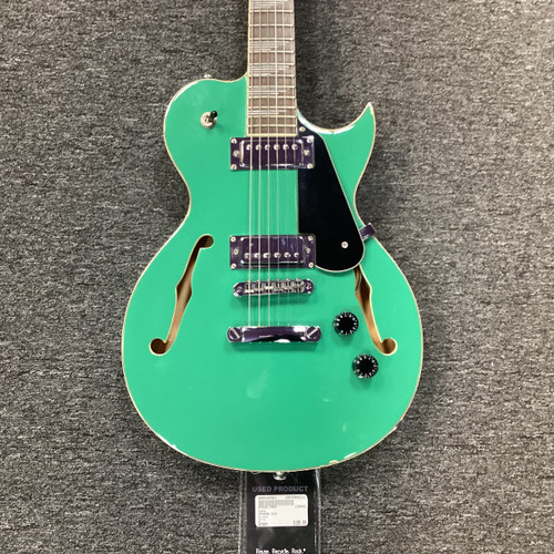 Vist Large View of Product Image Which is Used Luna ATHENA 510 Semi-Hollow Electric Guitar Green 6-String 40111-S000188561