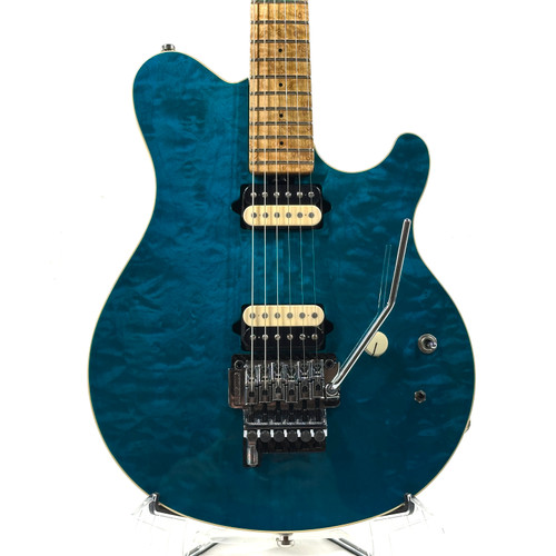 Vist Large View of Product Image Which is Used Ernie Ball Music Man Axis Quilted Top Electric Guitar Blue 41119-C000036141