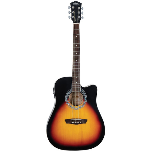 Vist Large View of Product Image Which is New - WASHBURN WA90CEVSB ACOUSTIC ELECTRIC GUITAR W/ CUTAWAY 40087-KAM-WA90CEVSB