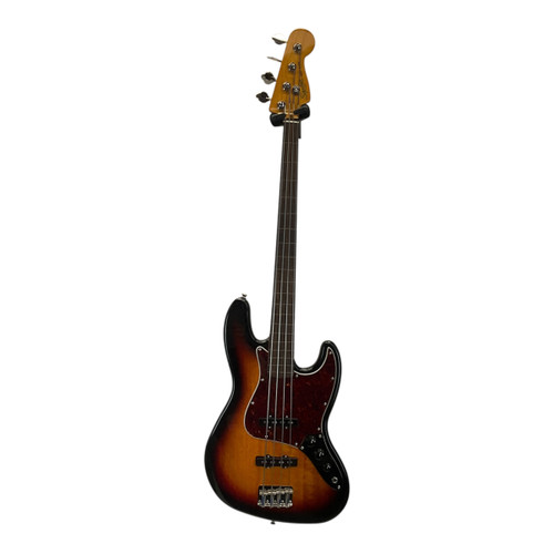 Vist Large View of Product Image Which is Used Squier Classic Vibe 60s Fretless Jazz Bass Guitar Sunburst 4-String