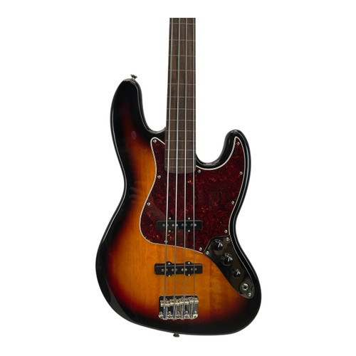 Vist Large View of Product Image Which is Used Squier Fretless Jazz Bass Guitar Sunburst 4-String 41117-S000051634